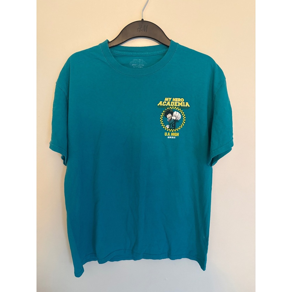 My Hero Academia UA High Deku Graphic T-Shirt Teal Mens Large Funimation Anime